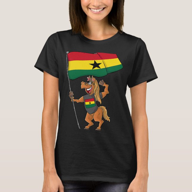 Camiseta Caballo fanático de Ghana (Anverso)