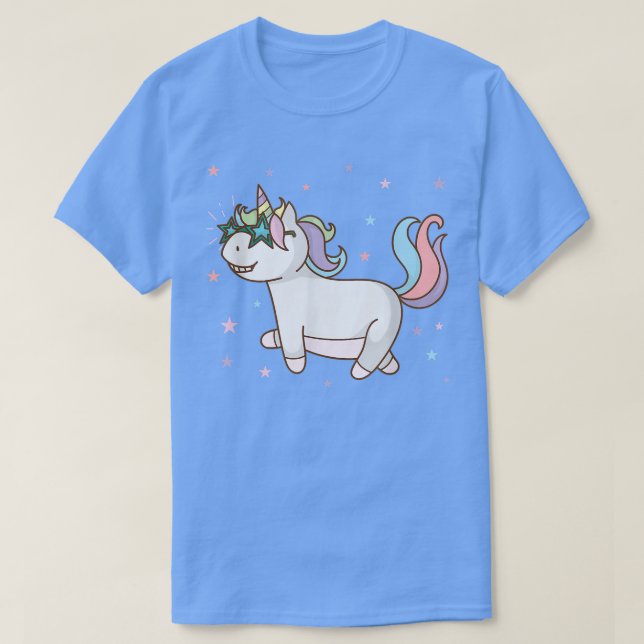 Camiseta Caballo fantástico Unicornio con gafas de estrella (Diseño del anverso)