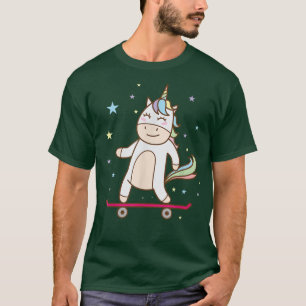 Camiseta Caballo fantástico Unicornio en la patineta