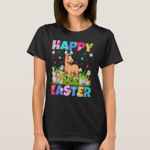 Camiseta Caballo Feliz Pascua Caza de Huevos Oreja de Conej