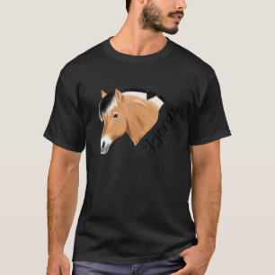 Camiseta Caballo Fjord Noruego Para Fjordos Jinete Oscuro