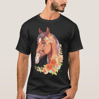Camiseta Caballo Floral Caballo Caballo Flower Caballo F