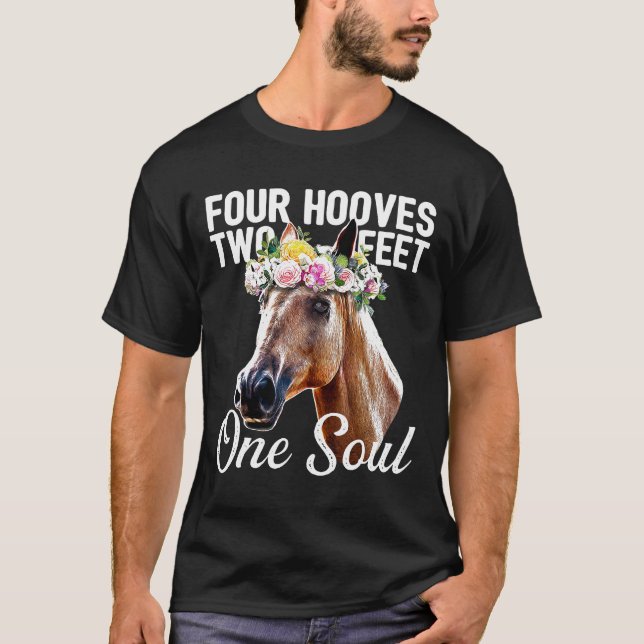 Camiseta Caballo Floral Caballo De Caballo En Caballo De Ca (Anverso)