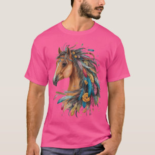 Camiseta Caballo Floral En Caballo Para Chicas Mujeres Hor