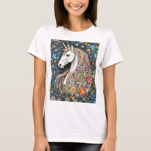 Camiseta Caballo floral mítico de Unicornio