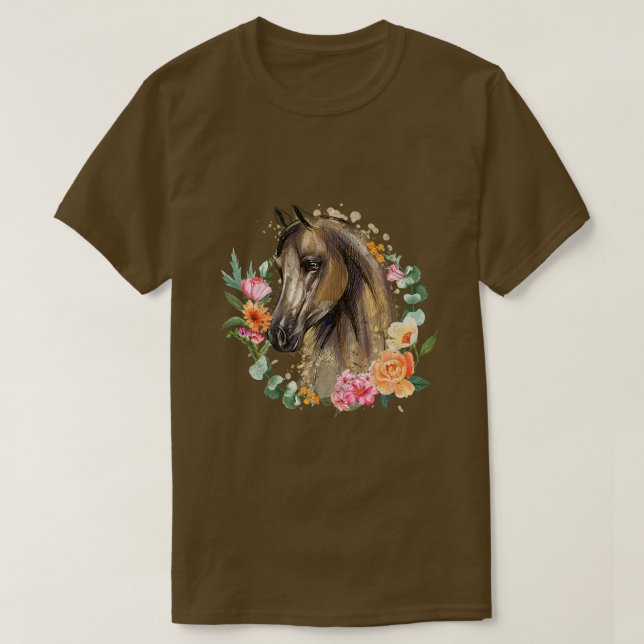 Camiseta Caballo floral Primavera de caballo Naturaleza de  (Diseño del anverso)