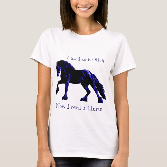 Camiseta Caballo frisio de neón adaptable (Anverso)
