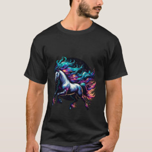 Camiseta Caballo Galáctico en Esplendor de Cabello de Galax