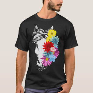 Camiseta Caballo Girasol Cute Caballo Montar Flor Lover