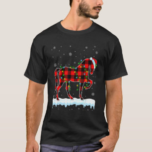 Camiseta Caballo Gorro de Santa de Navidad Animales Lindos