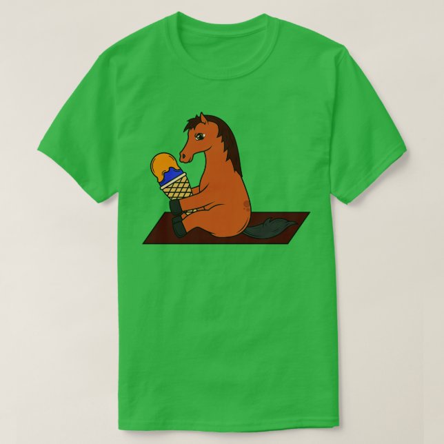 Camiseta Caballo gracioso con un gofre de helado (Diseño del anverso)
