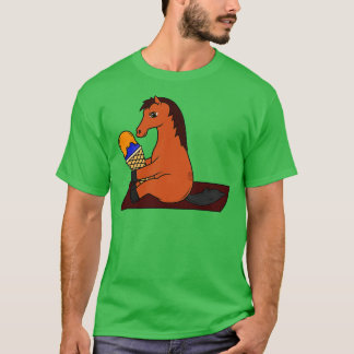 Camiseta Caballo gracioso con un gofre de helado