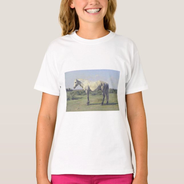 Camiseta Caballo gris en un campo (por Rosa Bonheur) (Anverso)