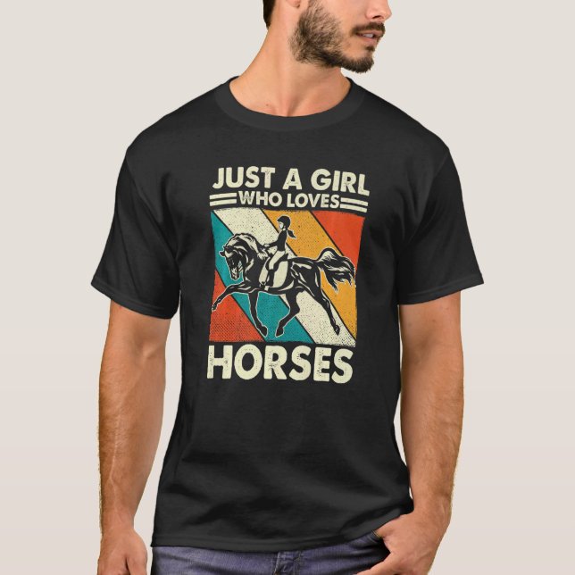 Camiseta Caballo Guay Para Chicas Niños Hípicos Ecuestres (Anverso)