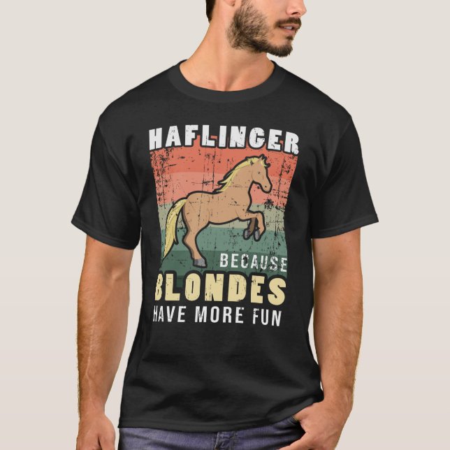 Camiseta Caballo Haflinger montado en rubia Haffis (Anverso)