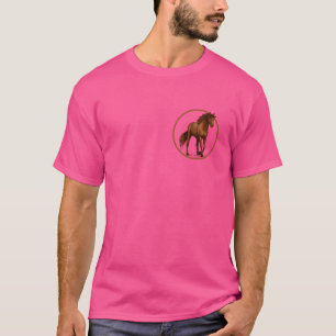 Camiseta Caballo Hermosa familia de castaños rojos egipcios
