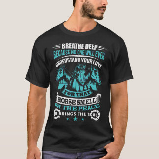 Camiseta Caballo Huele Divertido Jinete Ecuestre Granja Cab