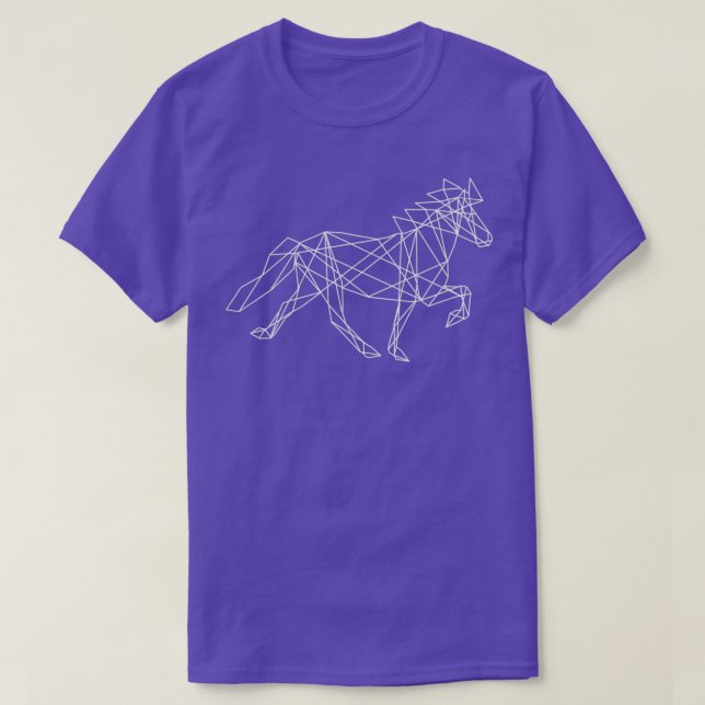 Camiseta Caballo icelánico blanco geométrico (Diseño del anverso)