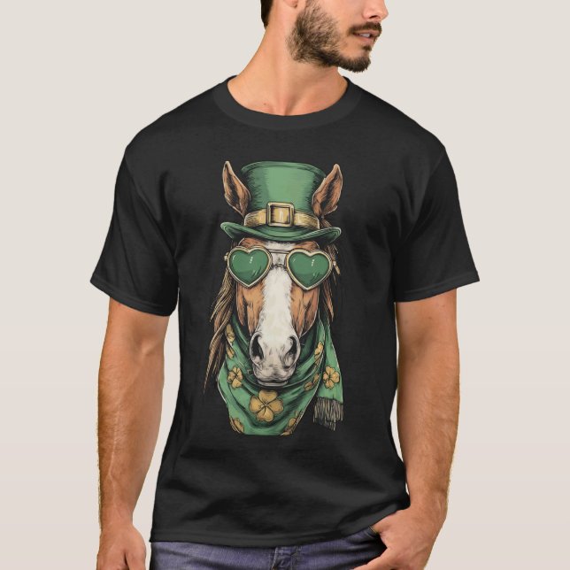 Camiseta Caballo Irlandés con Gafas de Sol de Corazones Tré (Anverso)