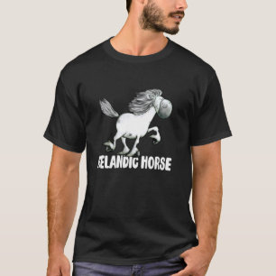 Camiseta Caballo islandés blanco Caballo de dibujos animado