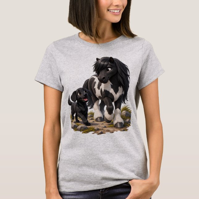 Camiseta Caballo islandés y Labrador mejores amigos (Anverso)