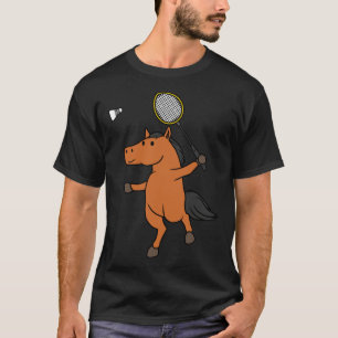 Camiseta Caballo Jugando Badminton Animal deportivo irónico
