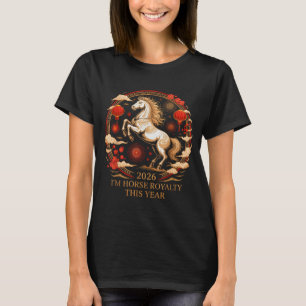 Camiseta Caballo Kawaii 2026 Realeza Zodiaco Señora Fortuna