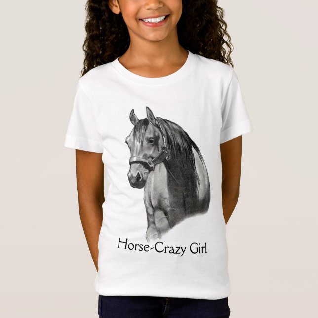 CAMISETA CABALLO: LÁPIZ: HORSE-CRAZY: CHICA (Anverso)