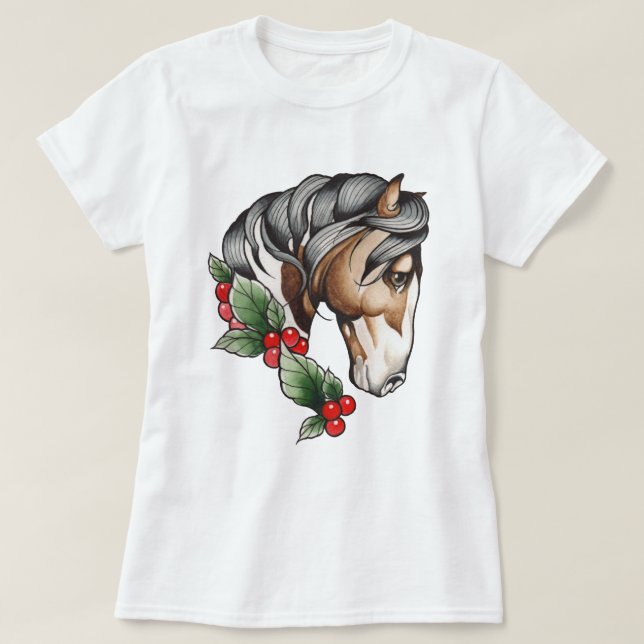 Camiseta Caballo leal acuarela (Diseño del anverso)