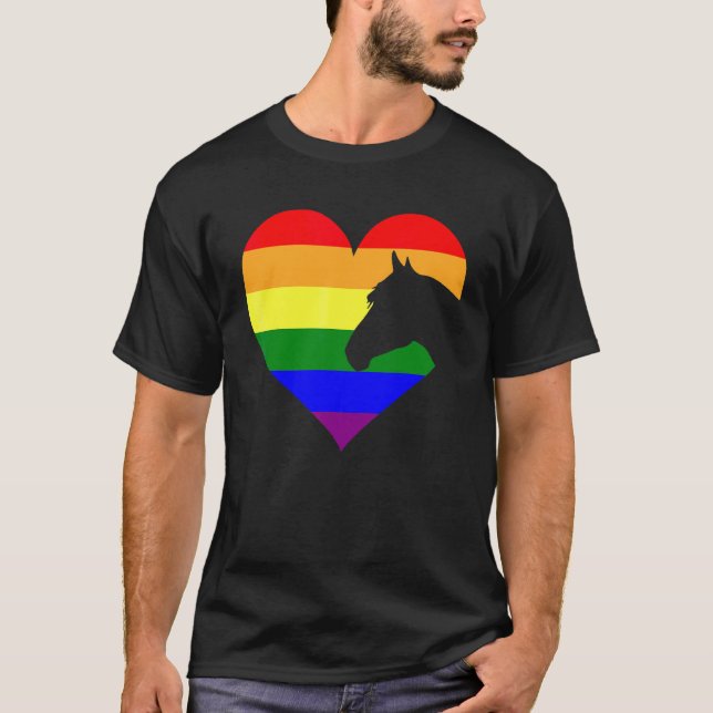 Camiseta Caballo Lgbt Q Guay Orgullo gay Arcoiris aliado (Anverso)