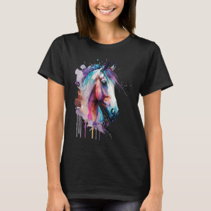 Camiseta Caballo lindo Colorido de colores arcoíris para ec