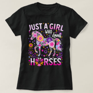 Camiseta Caballo Lindo Colorido Solo Una Chica Que Ama Los 