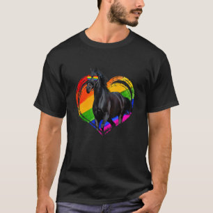 Camiseta Caballo lindo corazón arcoiris orgullo animal orgu