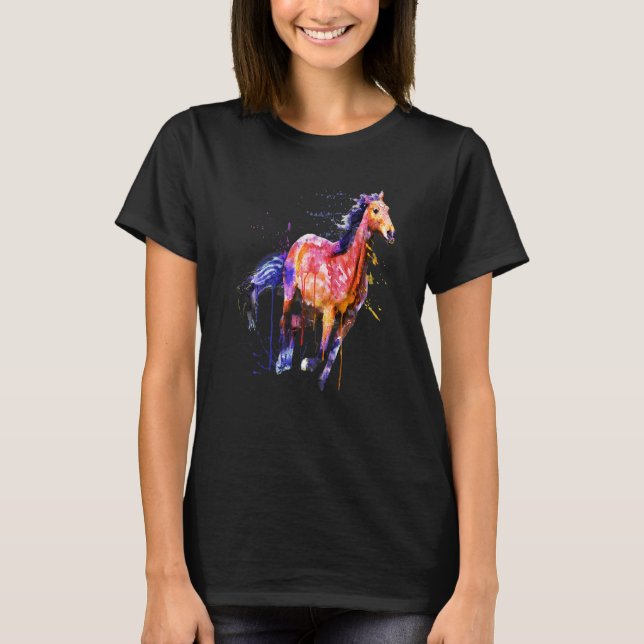 Camiseta Caballo lindo para los amantes del caballo colorid (Anverso)