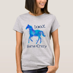 Camiseta Caballo loco 100% de la acuarela del caballo