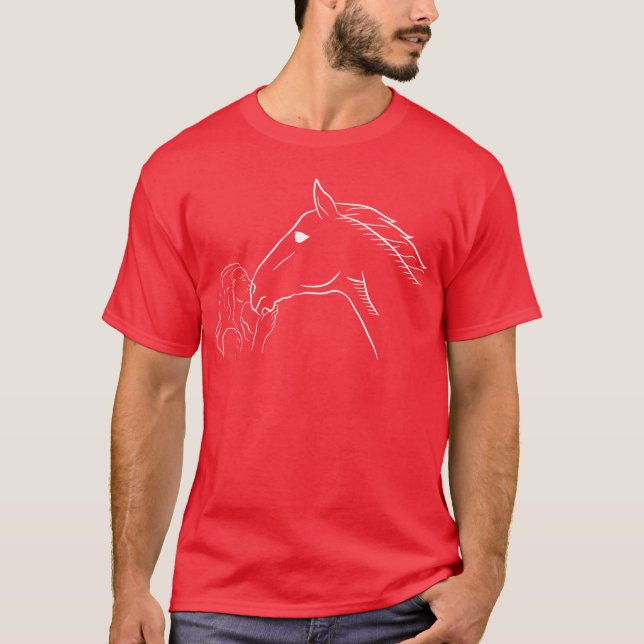Camiseta Caballo Lover Hípica Besando a Caballos (Anverso)