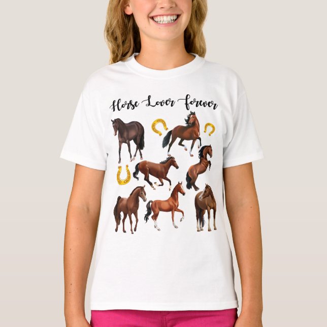 Camiseta Caballo Lover Para siempre hermoso collage de caba (Anverso)
