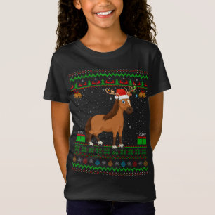 Camiseta Caballo Lover Santa Hat coincidiendo con la feo Ch