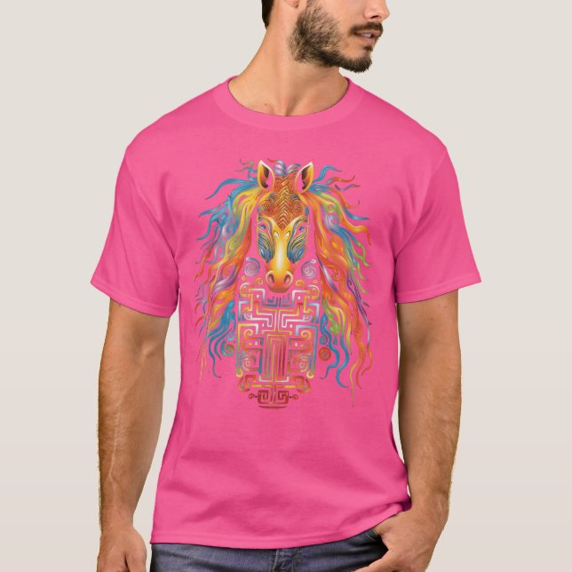 Camiseta Caballo Mandala Niño colorido animal (Anverso)