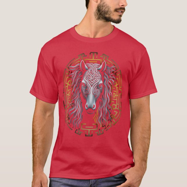 Camiseta Caballo Mandala Retro animal (Anverso)