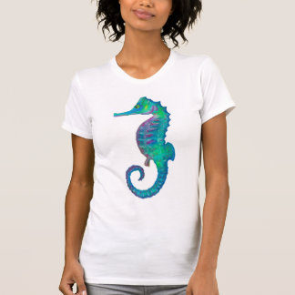 Camiseta Caballo marino azul y color de agua verde