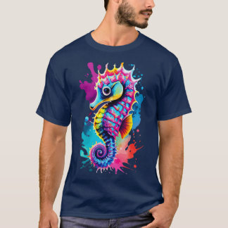 Camiseta Caballo marino colorido Cute Sea Horse Hippocampus