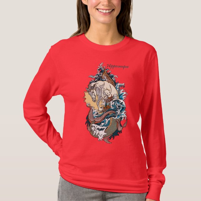 Camiseta caballo marino mitológico (Anverso)