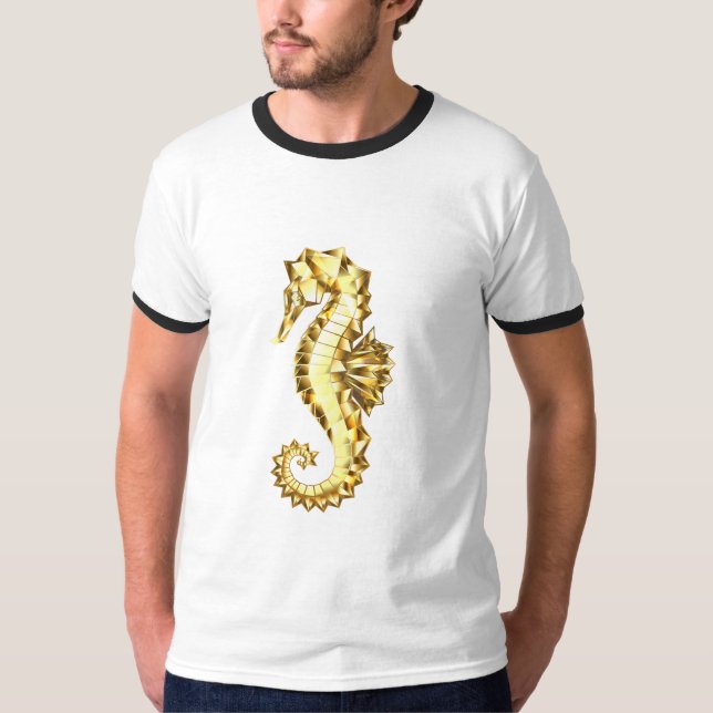 Camiseta Caballo marino polígono de oro (Anverso)