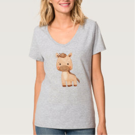 Camiseta Caballo Marrón Adorable
