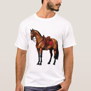 Camiseta Caballo Marrón Con Silla