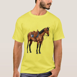 Camiseta Caballo Marrón Con Silla