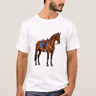 Camiseta Caballo Marrón Con Silla