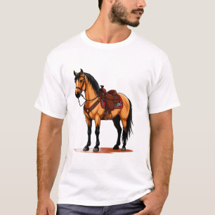 Camiseta Caballo Marrón Con Silla