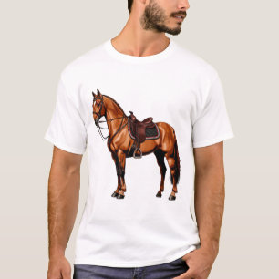 Camiseta Caballo marrón elegante